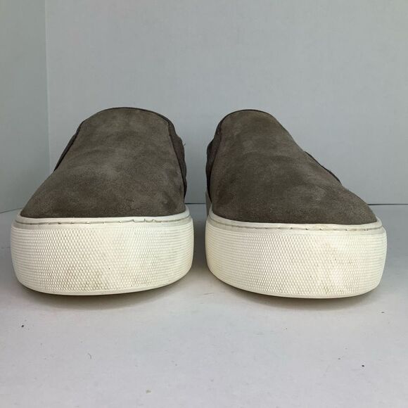 UGG Australia Shoes Gray Suede Leather Jass Sneakers Slip Flats On Women Sz 11 - Picture 4 of 10